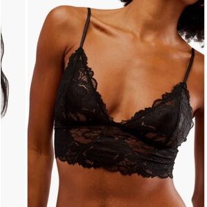 Free People intimately, Black Everyday Lace
Longline Bralette Stretch Bra medium
